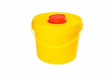 Емкость-контейнер одноразовый для сбора острого инструментария класса «Б», МК-01, 3 литра  (желтый)