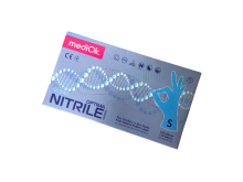 Перчатки медицинские диагностические (смотровые) нитриловые неопудренные текстурированные, размер S голубые 50 пар МедиОК 