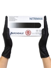 Перчатки смотровые  NitriMax НИТРИЛОВЫЕ размер L черные 50 пар.